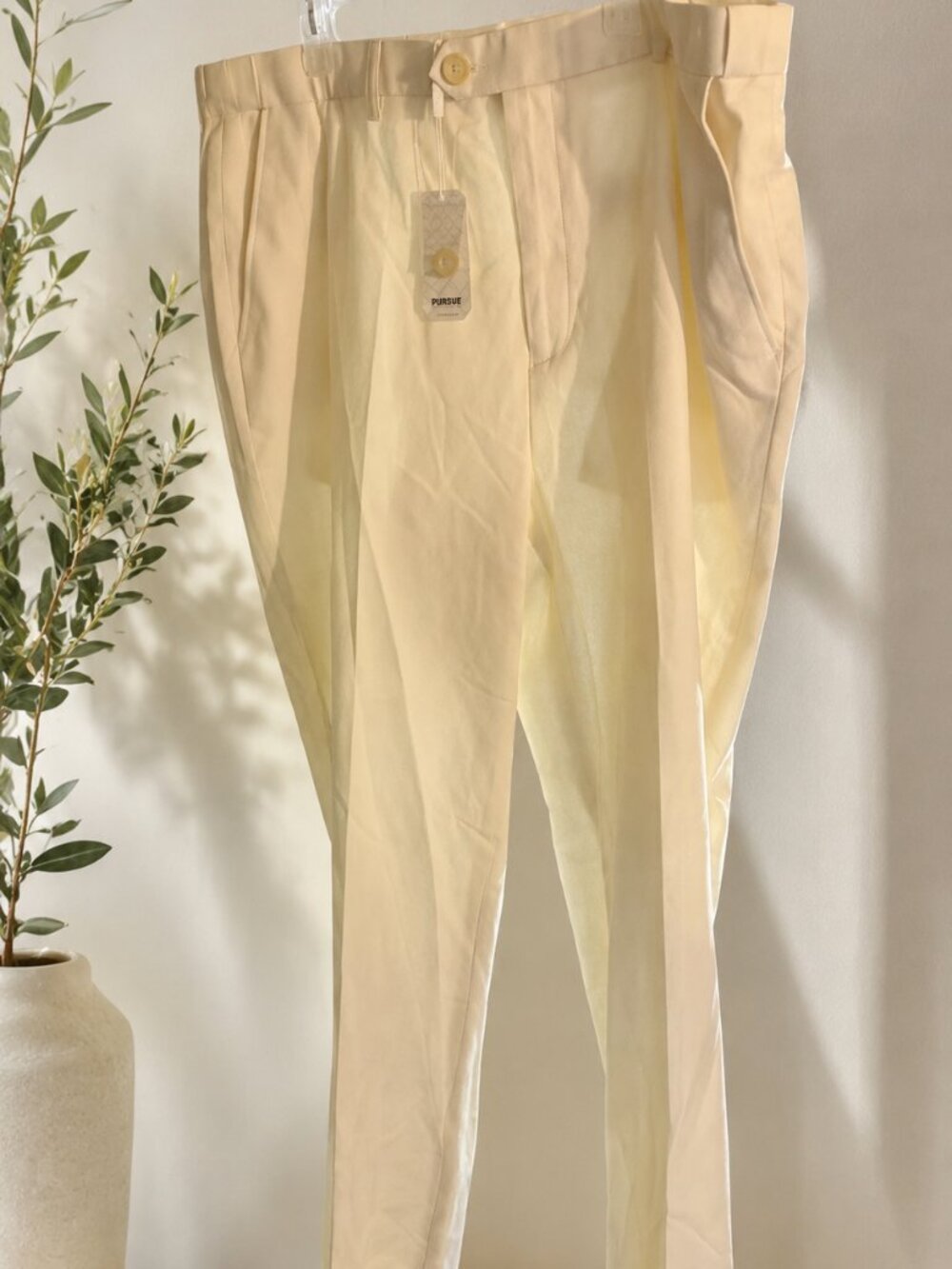Title: COOFANDY Men’s Cream Dress Pants 42W x 34L – Tailored Trousers